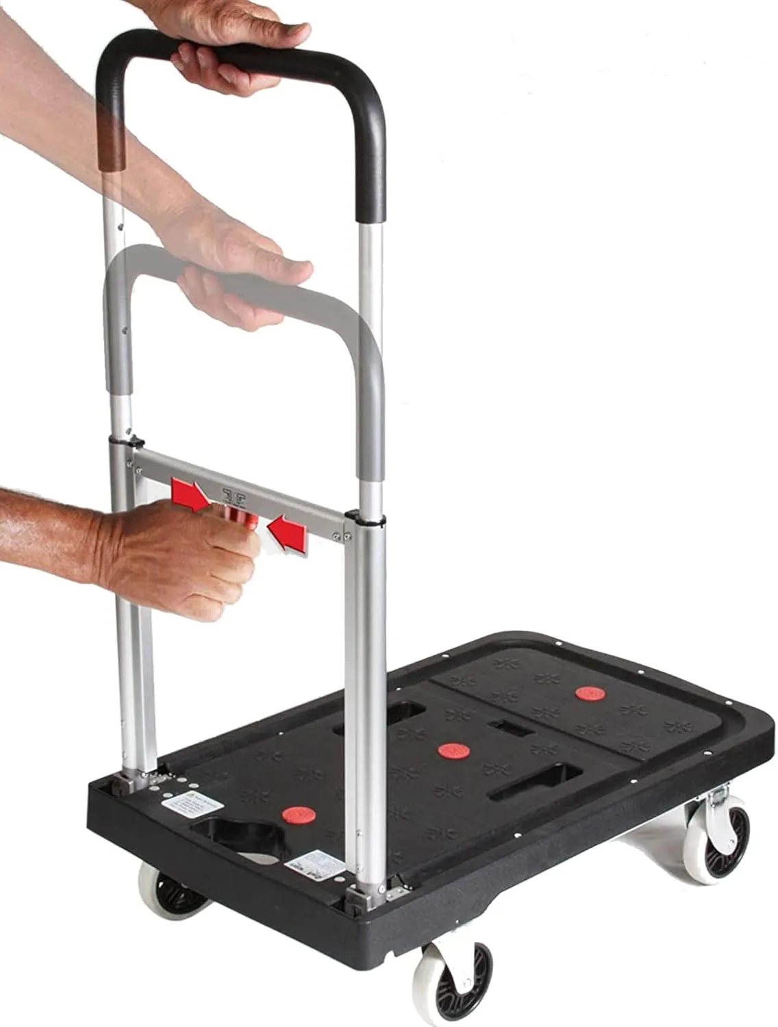 Magna Cart 5 Pack Collapsible Dolly Cart, Rolling Trolley with Wheels, 300 Lbs