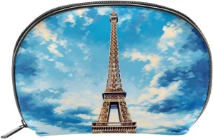 Makeup Bag Organizer,Cosmetic Bags for Women,Eiffel Tower Trees Sky,Small Makeup Pouch
