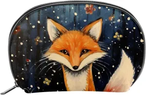 Makeup Bag Organizer,Cosmetic Bags for Women,Fox Winter Forest Snow,Small Makeup Pouch