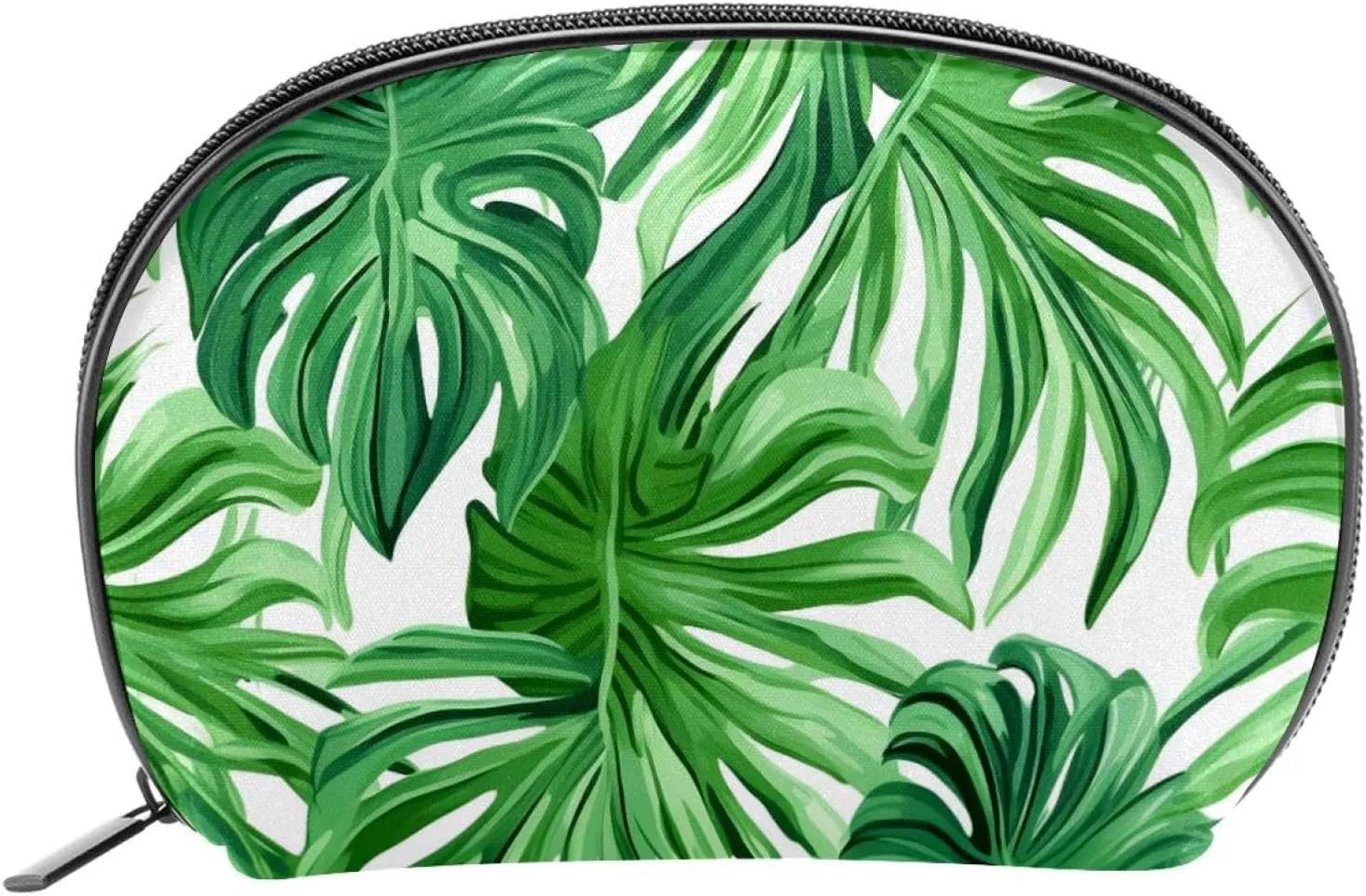 Makeup Bag Organizer,Cosmetic Bags for Women,Watercolor Tropical Palm Leaves,Small Makeup Pouch