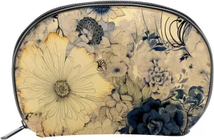 Makeup Bag Organizer,Cosmetic Bags for Women,Yellow Hand Painted Flowers,Small Makeup Pouch