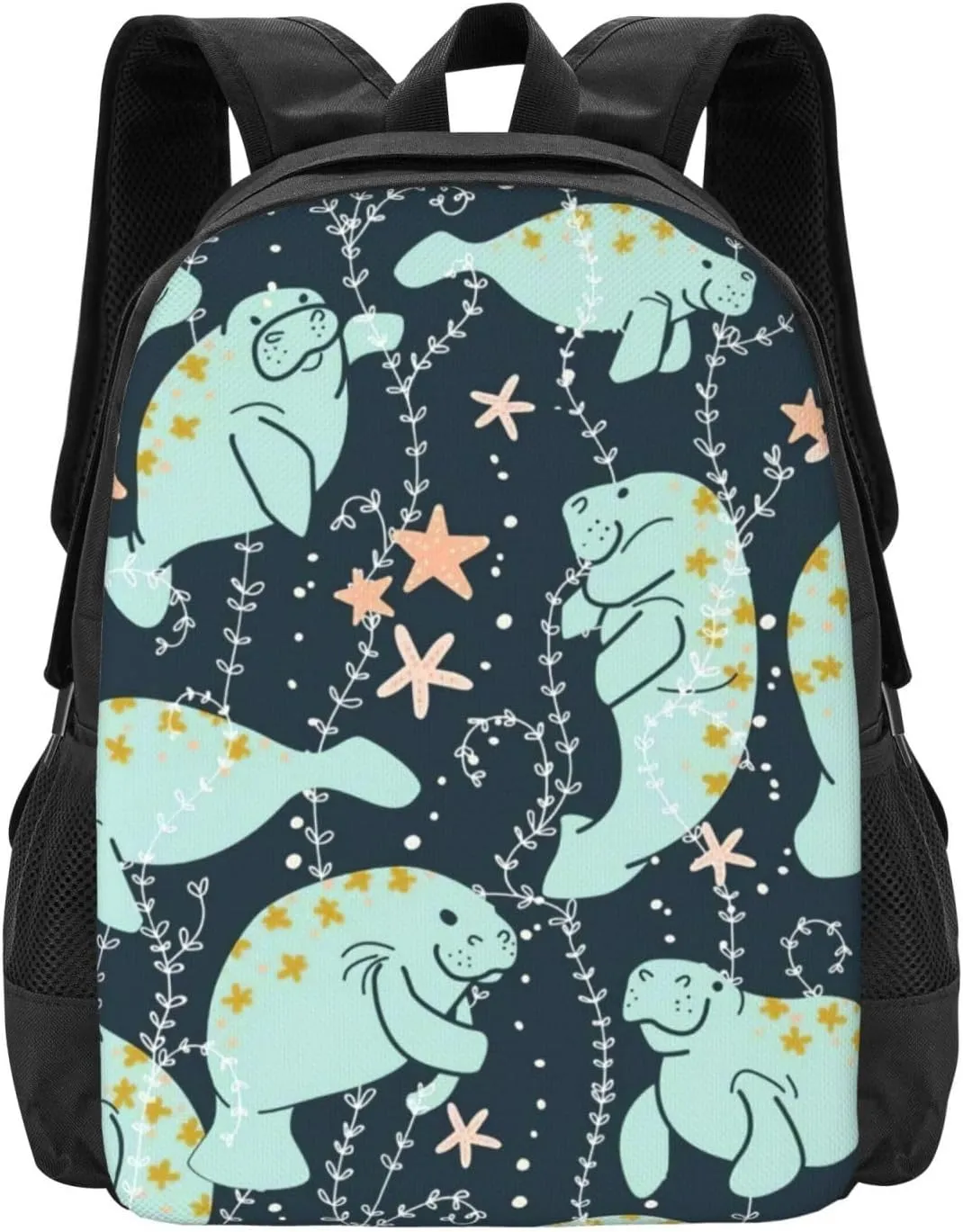 Manatee Starfish Lightweight Packable Backpack Travel Casual Large Capacity Daypack Foldable Backpack For Men Women
