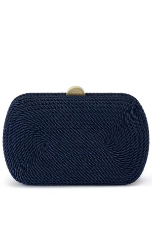 Martina Coiled Rope Clutch - Navy