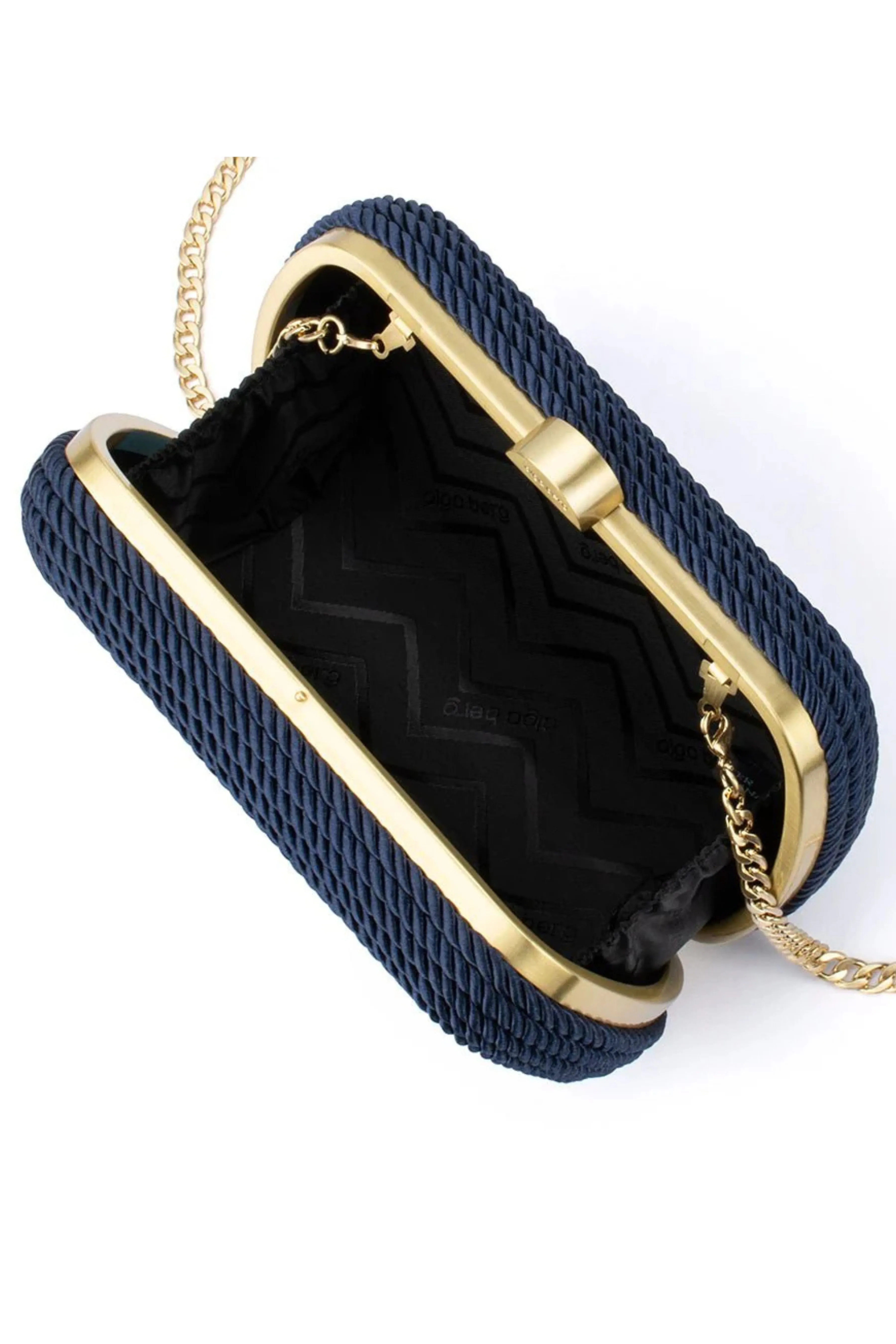 Martina Coiled Rope Clutch - Navy