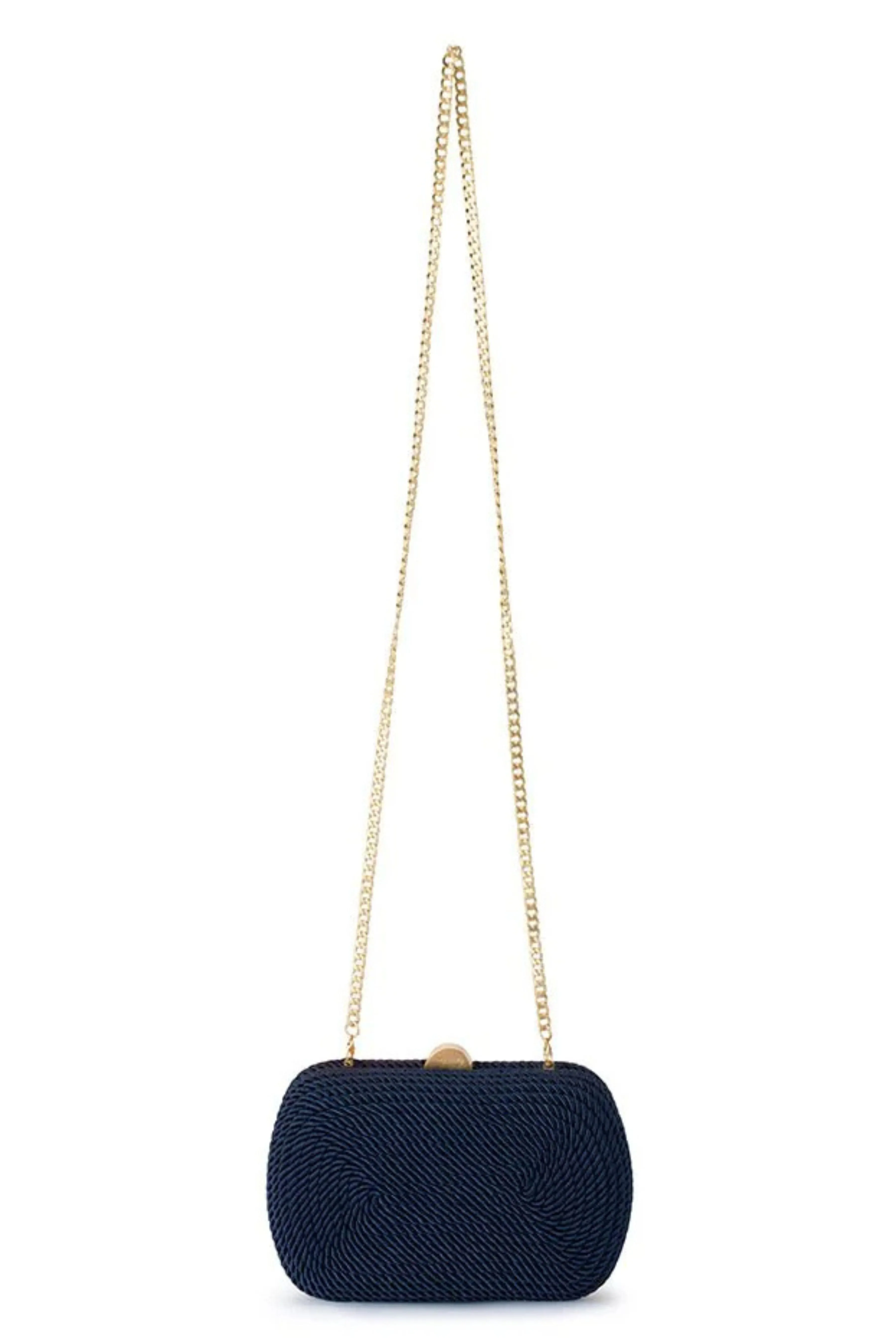 Martina Coiled Rope Clutch - Navy