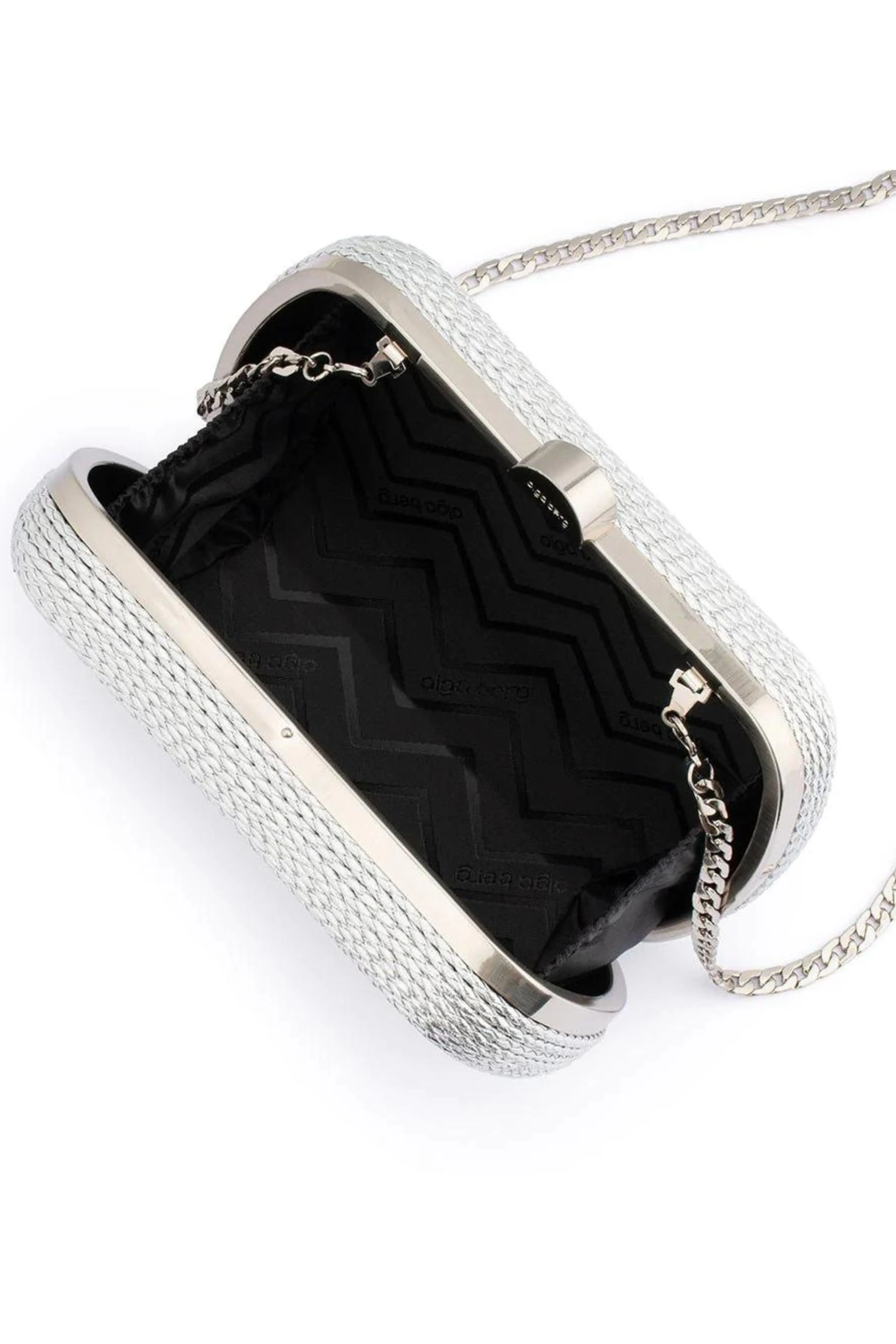 Martina Coiled Rope Clutch - Silver