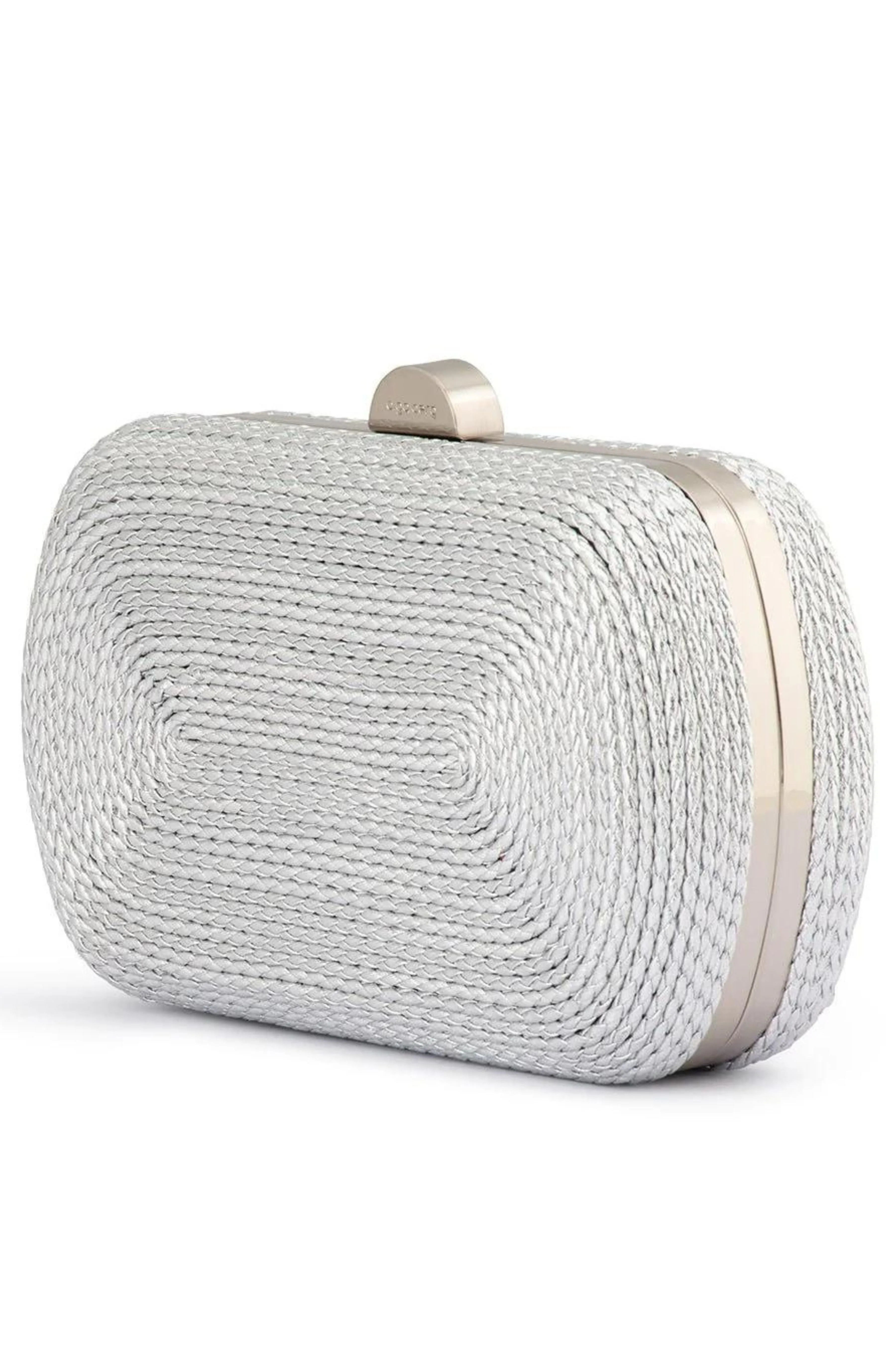 Martina Coiled Rope Clutch - Silver