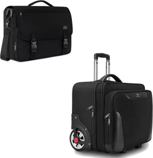 MATEIN Messenger Bag for Men, Rolling Laptop Bag, Mens Large Briefcase with Big Wheels