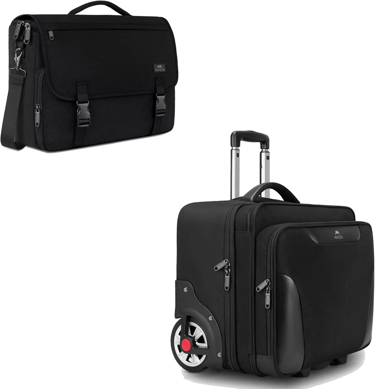 MATEIN Messenger Bag for Men, Rolling Laptop Bag, Mens Large Briefcase with Big Wheels