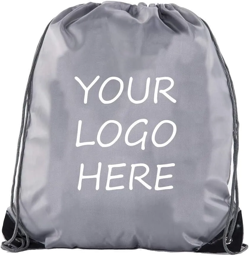 Mato & Hash Custom Bags With Your Logo | Promotional Drawstring Backpack - 500PK Grey CE2500