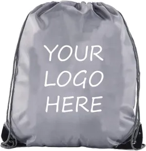 Mato & Hash Custom Bags With Your Logo | Promotional Drawstring Backpack - 500PK Grey CE2500