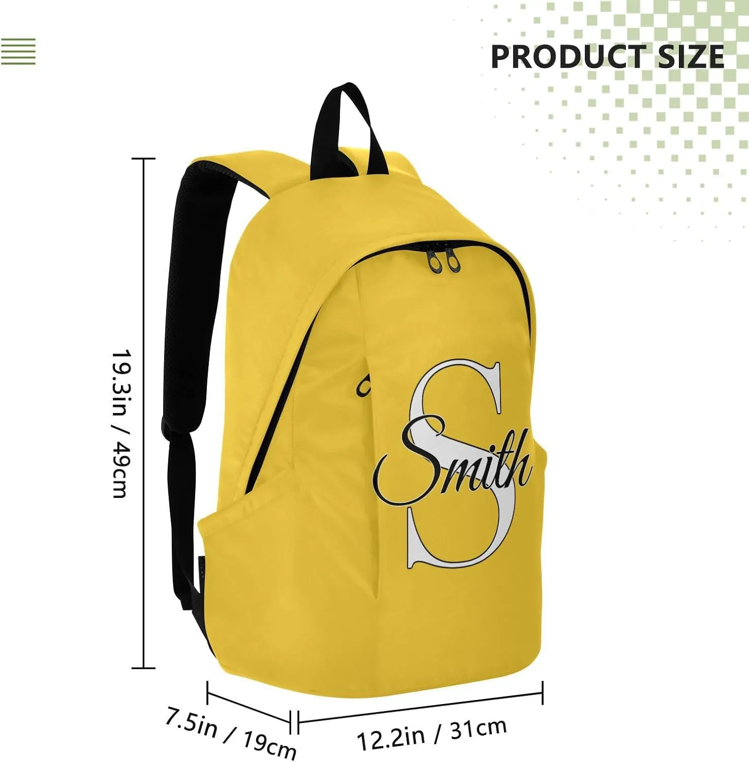 MCHIVER Custom Travel Backpack Lemon Personalized Casual Daypack Backpacks Lightweight Carry on Bag Water Resistant Bookbag for Men Women