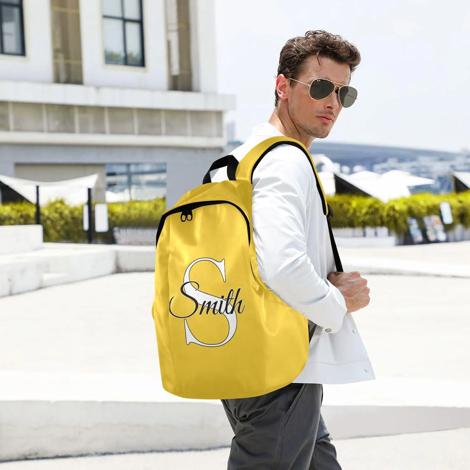 MCHIVER Custom Travel Backpack Lemon Personalized Casual Daypack Backpacks Lightweight Carry on Bag Water Resistant Bookbag for Men Women