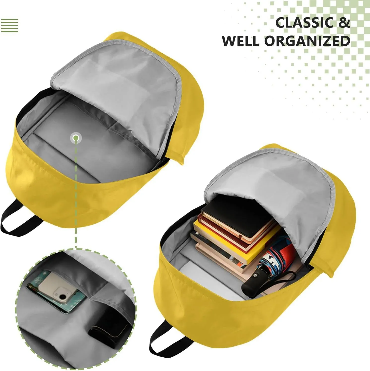 MCHIVER Custom Travel Backpack Lemon Personalized Casual Daypack Backpacks Lightweight Carry on Bag Water Resistant Bookbag for Men Women