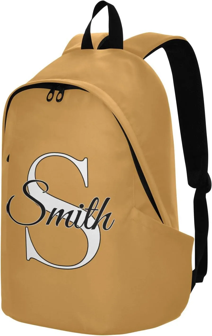 MCHIVER Custom Travel Backpack Mustard Personalized Casual Daypack Backpacks Lightweight Carry on Bag Water Resistant Hiking Backpack for Women and Men