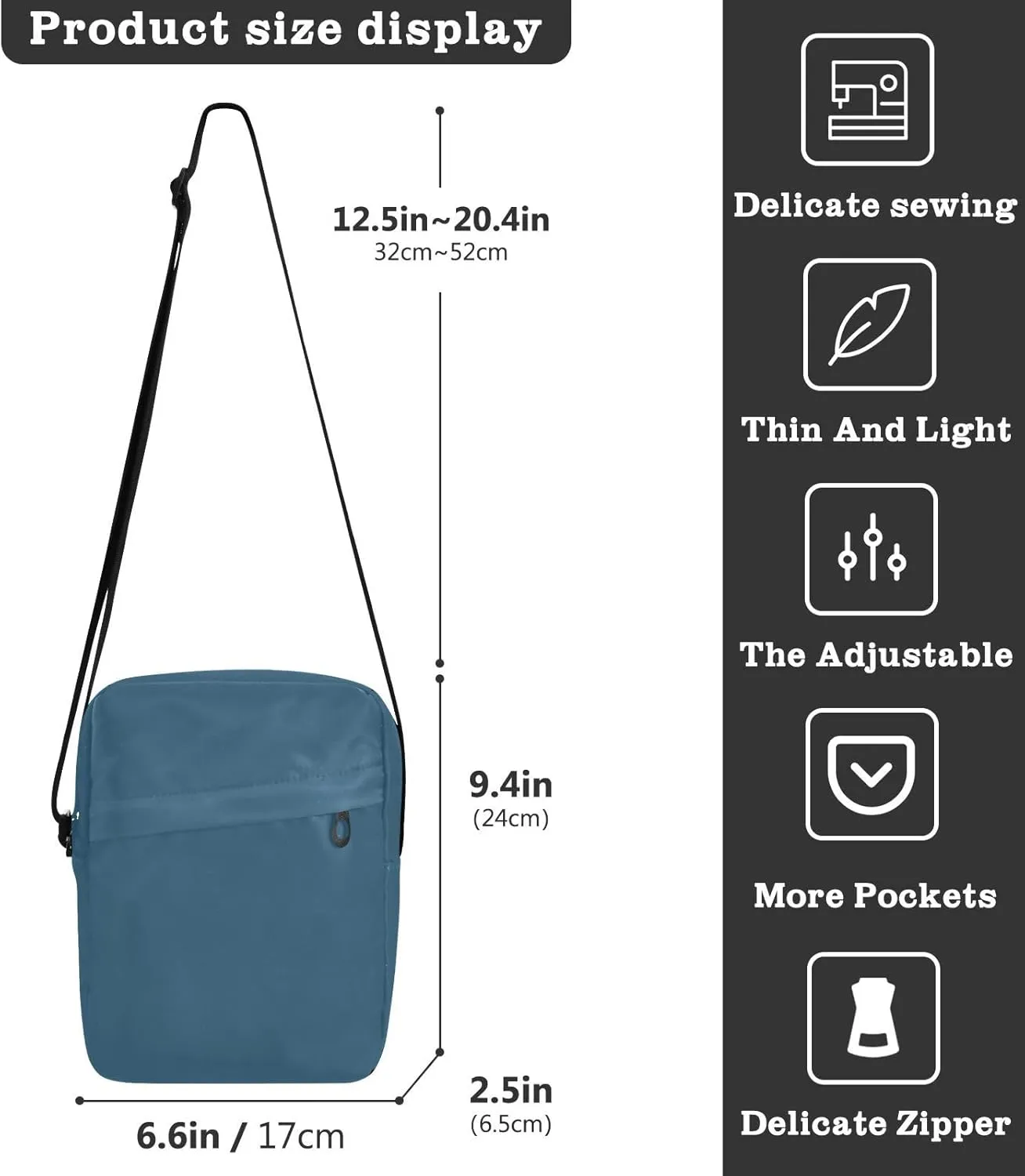 MCHIVER Small Messenger Bag Crossbody Bag for Men Women Cell Phone Shoulder Bag for Cycling Hiking Running