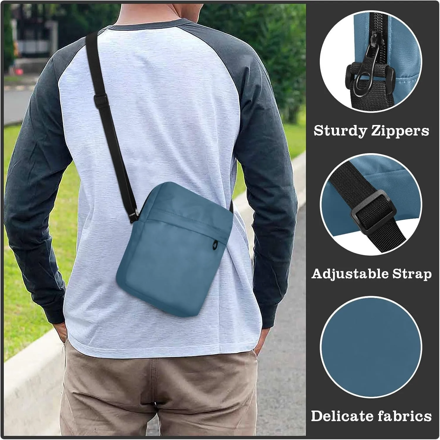 MCHIVER Small Messenger Bag Crossbody Bag for Men Women Cell Phone Shoulder Bag for Cycling Hiking Running