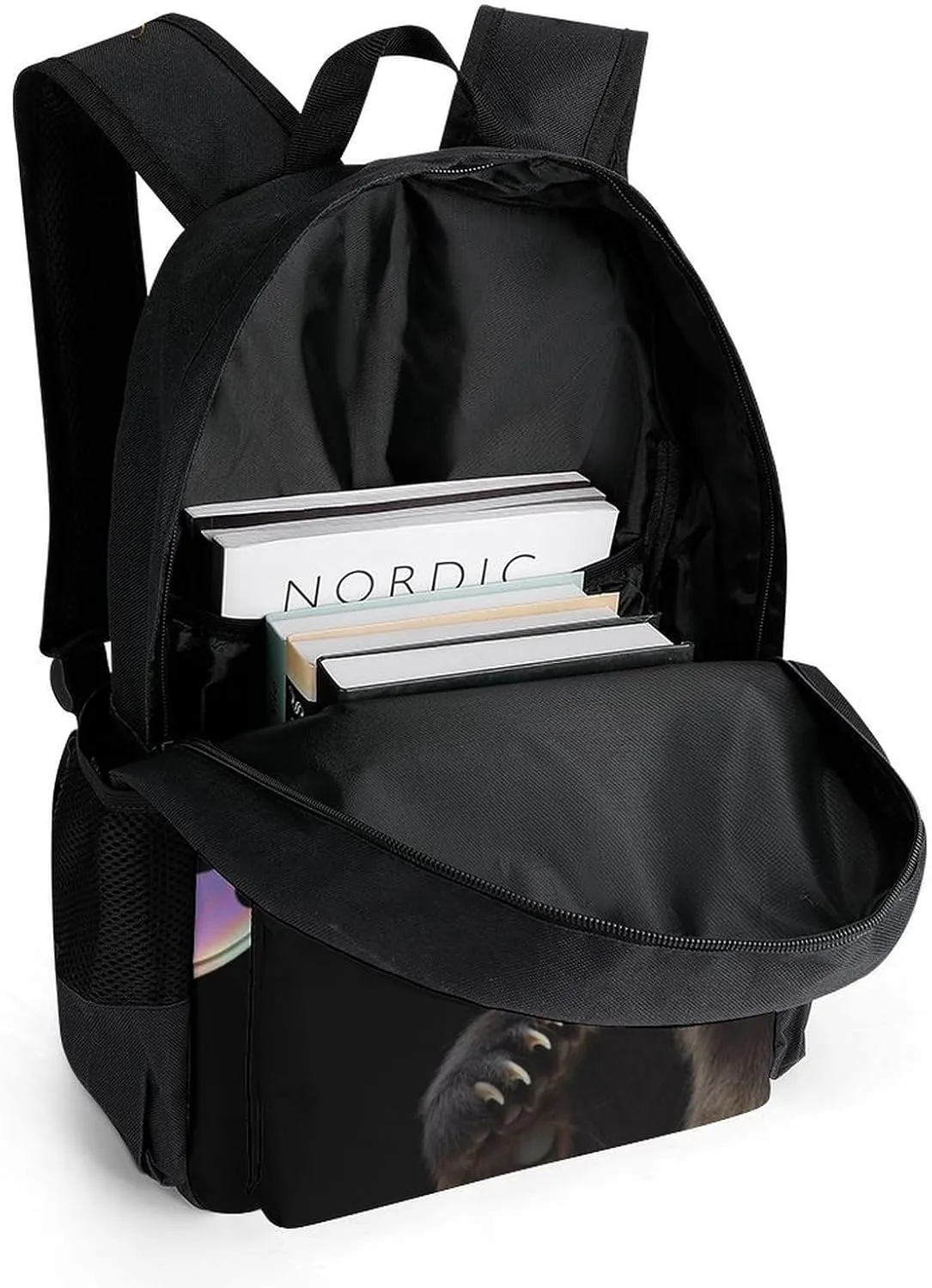 Men Women Lightweight Cute Panda Colorful Bubble Art Daypack Bookbag Big Capacity Carry On Bag With Side Pockets for Camping Travel Bicycle