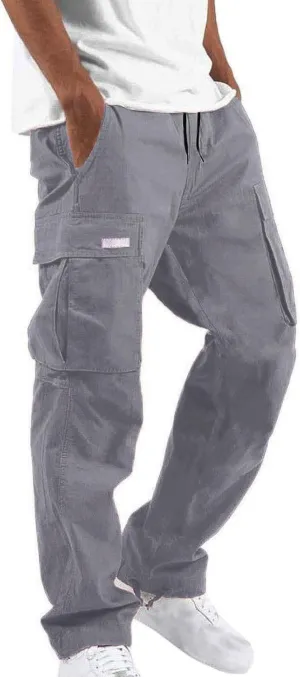 Mens Cargo Pants Big and Tall Causal Baggy Work Hiking Joggers Stretch Drawstring Fishing Travel Outdoor Trousers