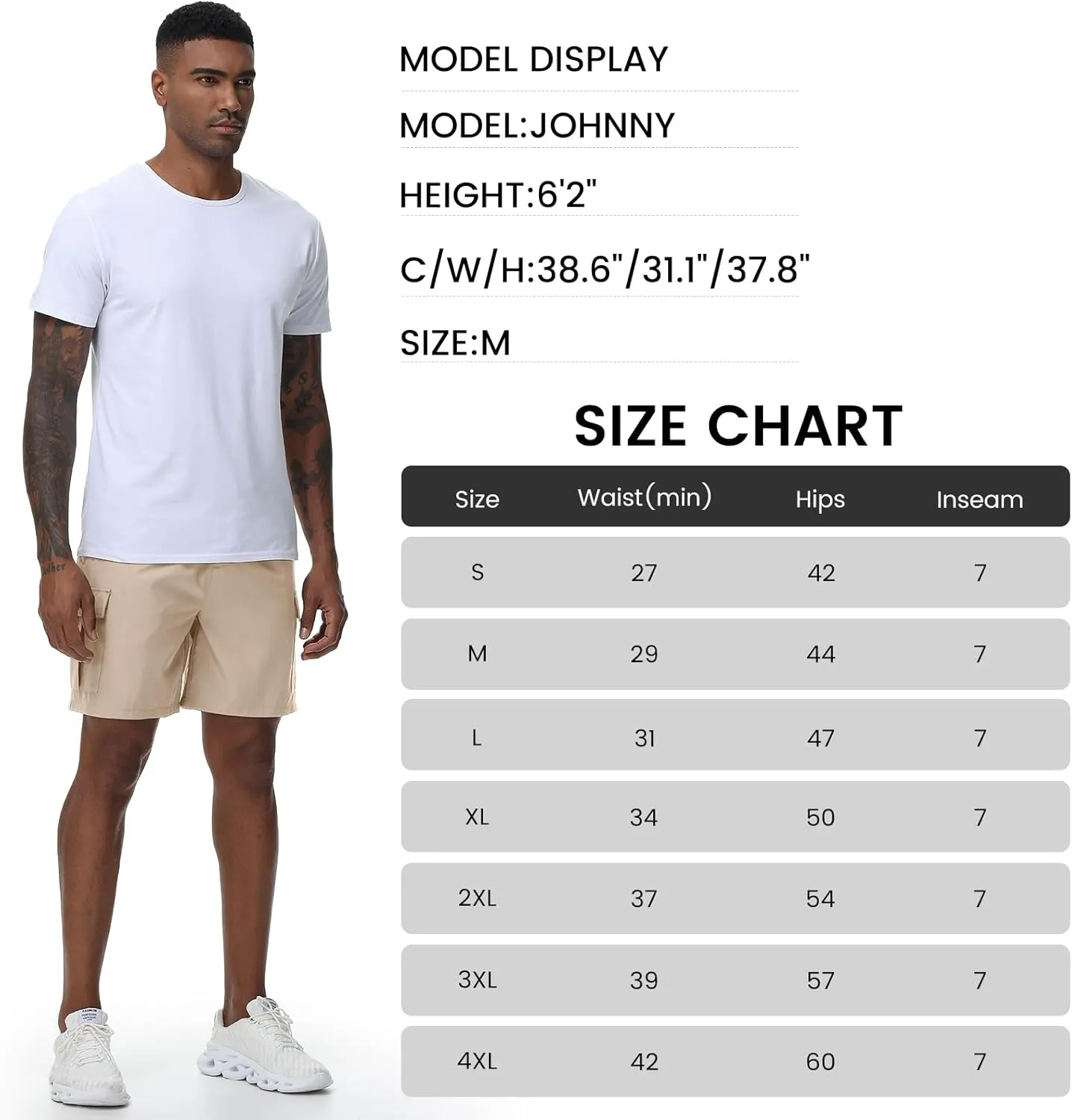 Men's Cargo Shorts Quick Dry Lightweight Stretch Hiking Shorts for Men with 5 Pockets No Lining