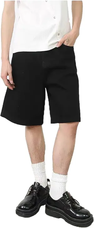 Mens Casual Shorts Vintage Distressed Blue Denim Loose Straight Knee Length Versatile Shorts Drying Camouflage Summer