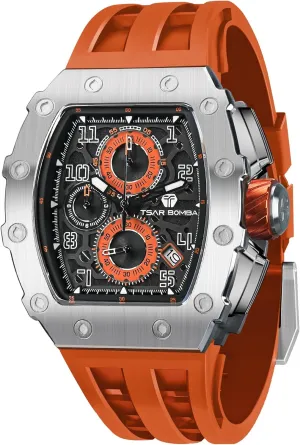 Mens Watches Luxury Tonneau Watches for Men Waterproof 50M Analog Replica Watch Chronograph Calendar Date Men’s Dress Business Work Watch Diver Large Square Face Wristwatch