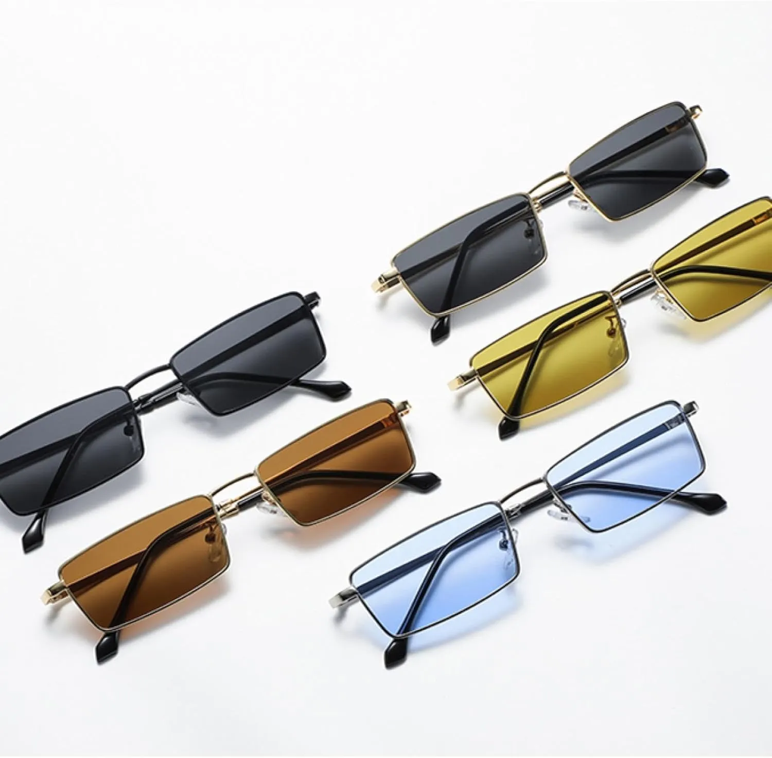 Metal Small Frame Sunglasses Women Fashion Luxury Street Photography Eyeglasses Sunshade Retro Unisex Sun Glasses