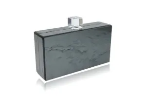 Metallic Charcoal Acrylic Box Clutch