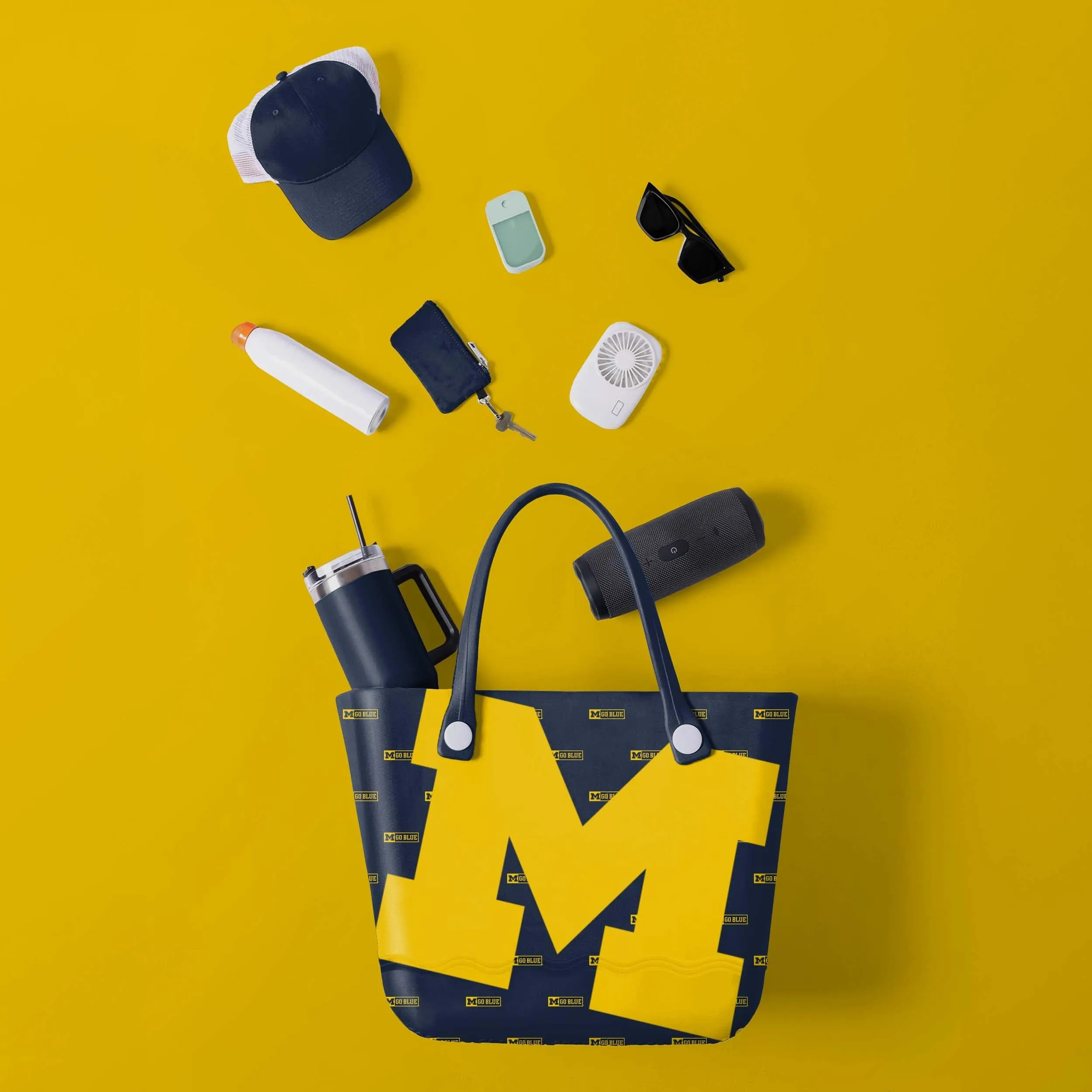 Michigan Wolverines Big Logo Mini Print Tailgate Tote Bag