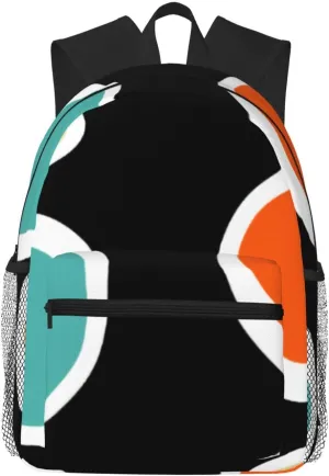 Mid Century Modern Geometric Circles Turquoise Lightweight Packable Backpack Travel Casual Hiking Daypack Foldable Backpack For Men Women