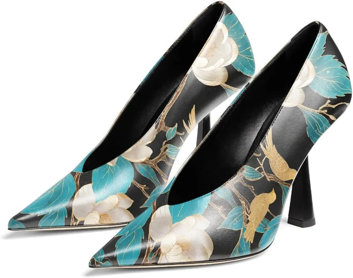 Milooey shoes Women Chic Pointed Toe Slip On Pump Sexy V Cut Stiletto High Heels Party Prom Dress Shoes Size 4-16 Us