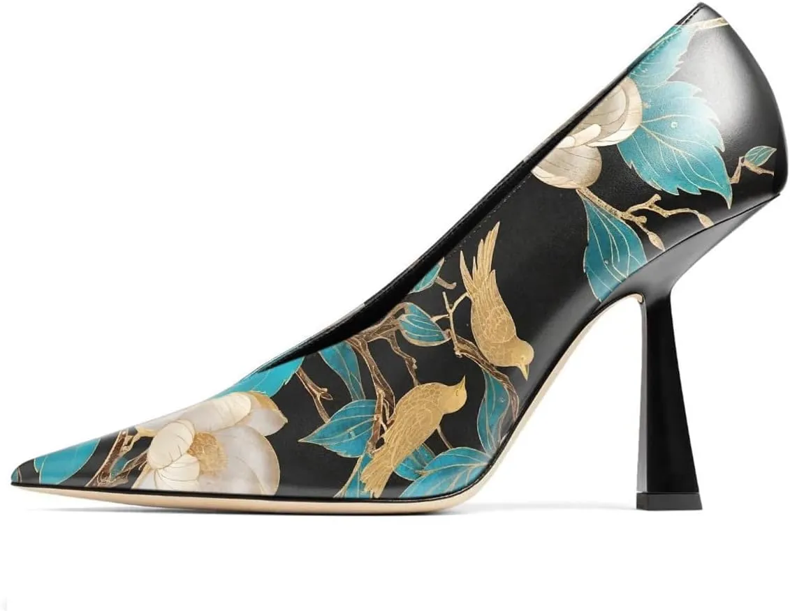 Milooey shoes Women Chic Pointed Toe Slip On Pump Sexy V Cut Stiletto High Heels Party Prom Dress Shoes Size 4-16 Us