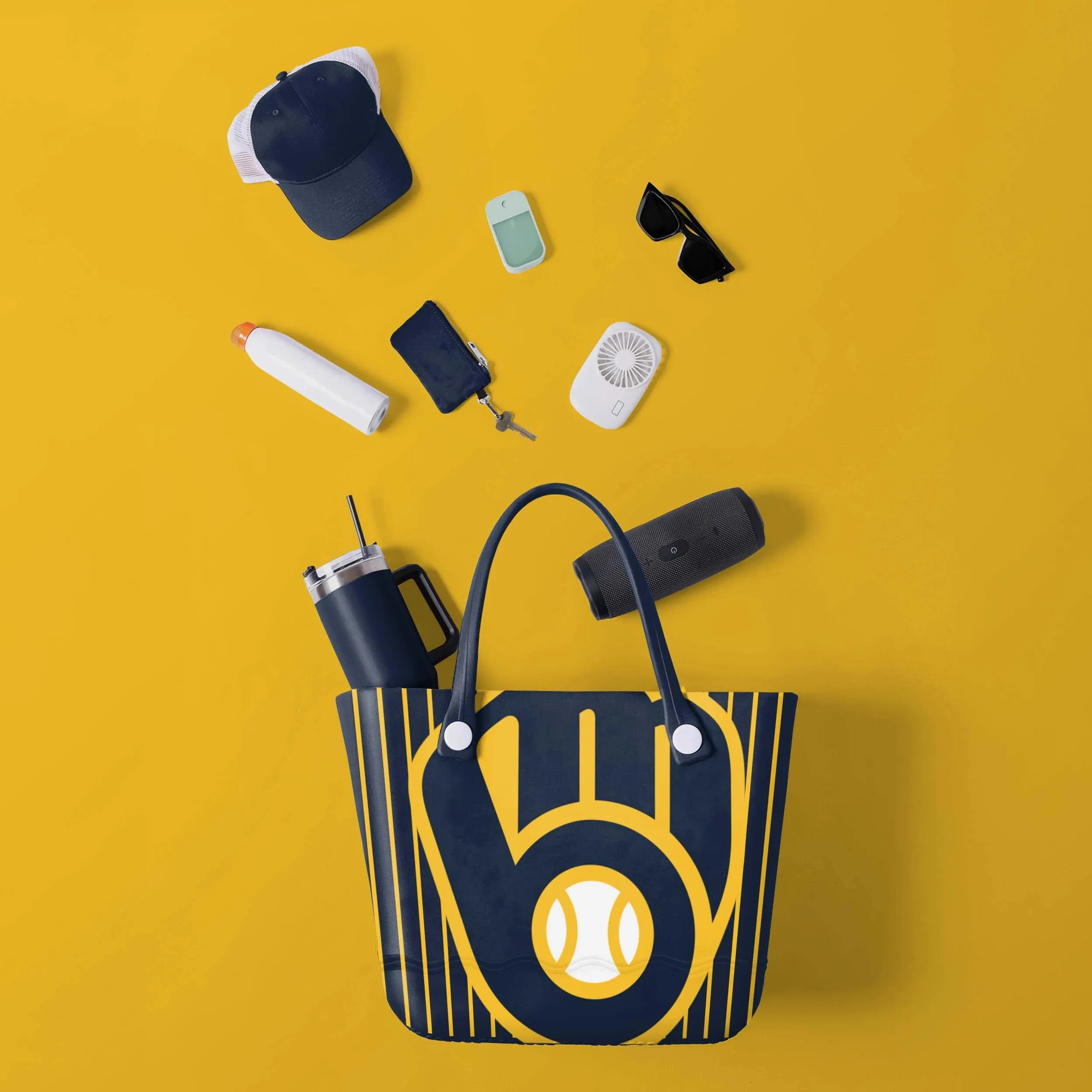 Milwaukee Brewers Pinstripe Tailgate Tote Bag