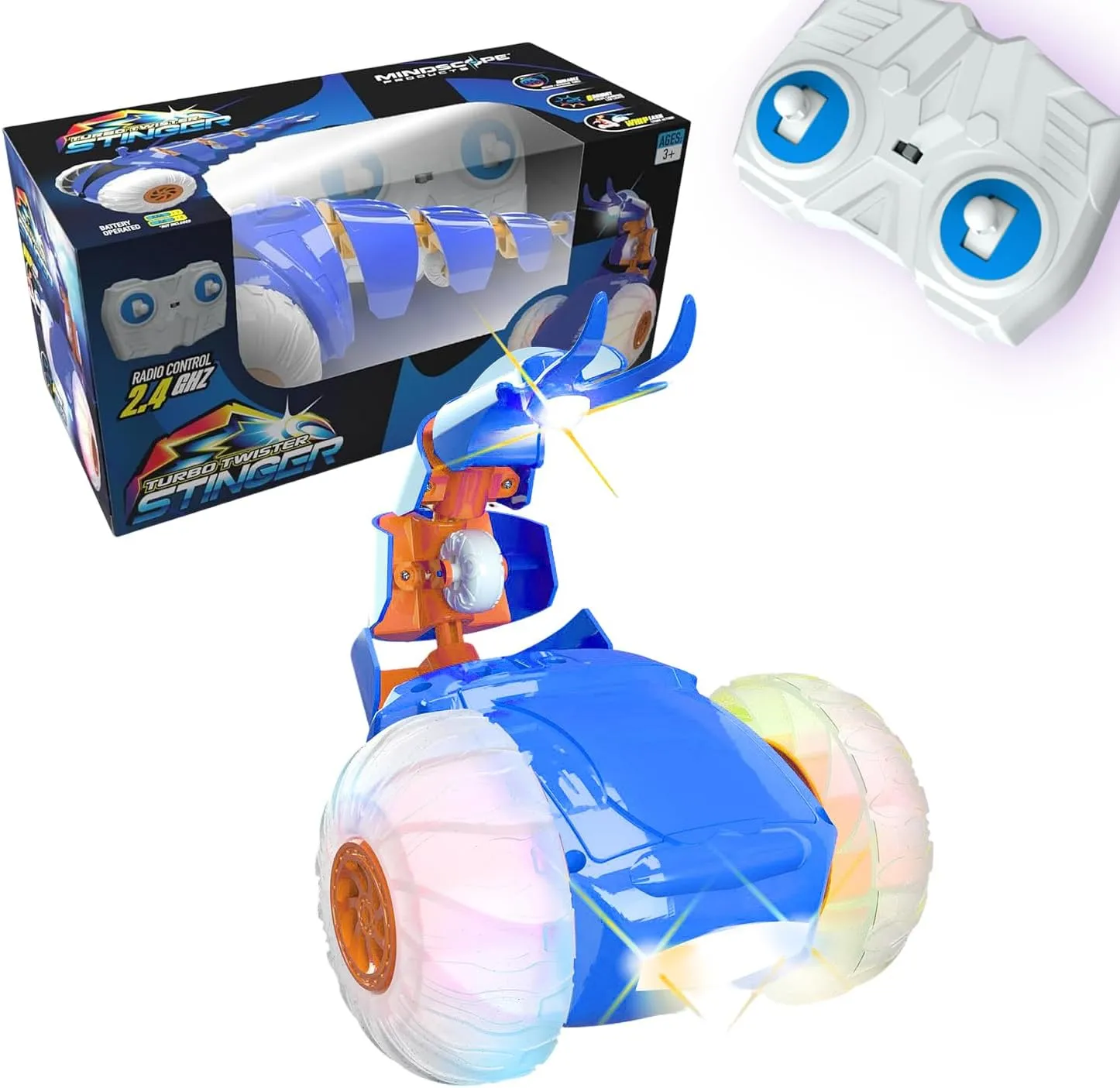 Mindscope Turbo Twister Blue Stinger Stunt Action RC Vehicle 49 MHz