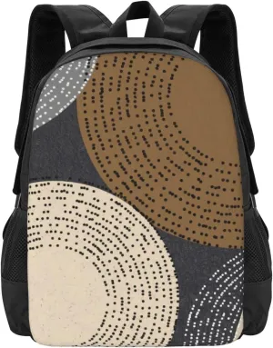 Minimalist Brown Grey Circles Lightweight Packable Backpack Travel Casual Hiking Daypack Foldable Backpack For Men Women