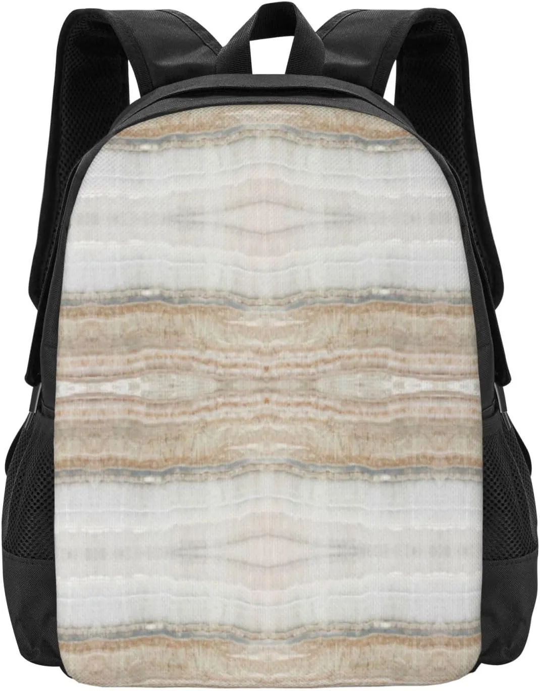 Minimalist Modern Chic Beige Tan White Grey Marble Lightweight Packable Backpack Travel Casual Hiking Daypack Foldable Backpack For Men Women