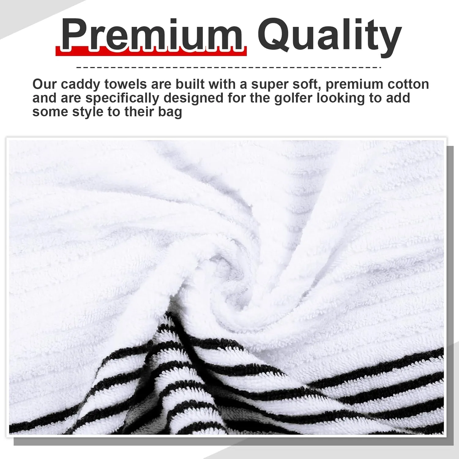 Mixweer Caddy Golf Towel 22" x 42" Large Caddy Towel Camping Sport Towels Cotton Soft Towels for Man Golf Lovers