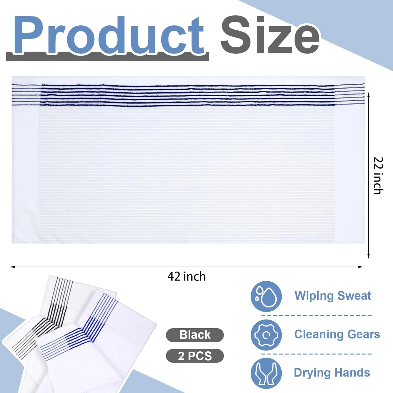 Mixweer Caddy Golf Towel 22" x 42" Large Caddy Towel Camping Sport Towels Cotton Soft Towels for Man Golf Lovers