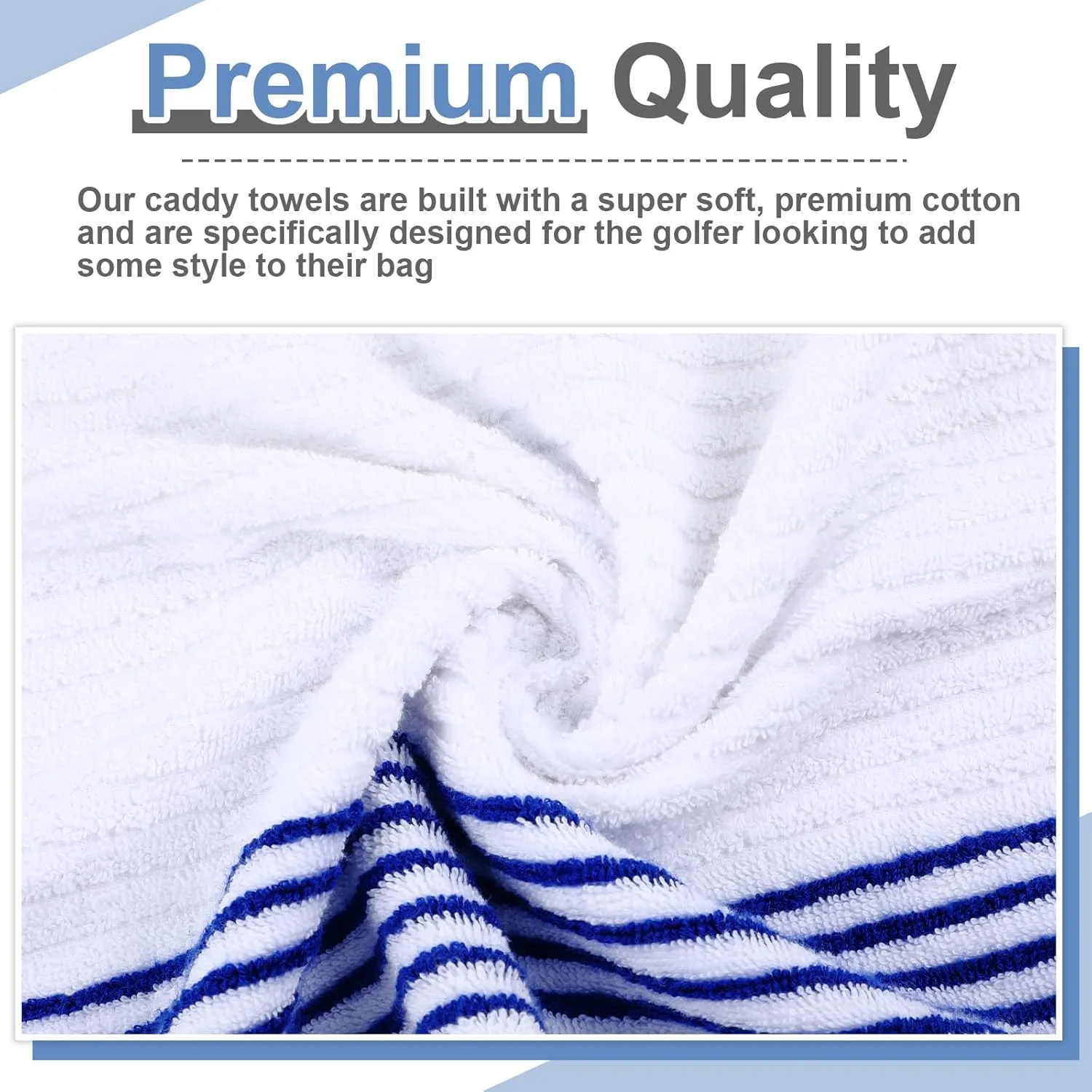 Mixweer Caddy Golf Towel 22" x 42" Large Caddy Towel Camping Sport Towels Cotton Soft Towels for Man Golf Lovers
