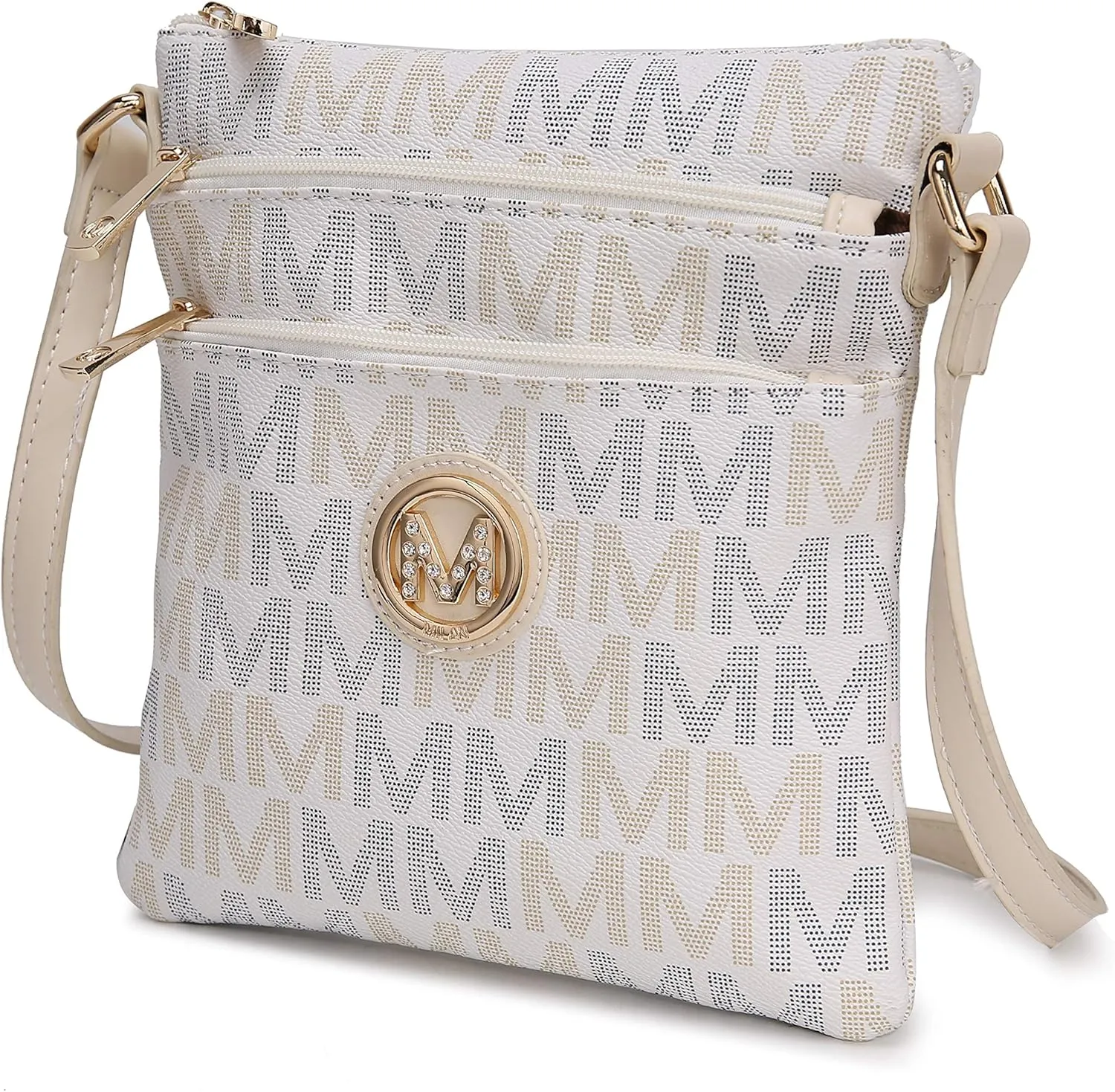 MKF Collection Crossbody Bag for Women, Vegan Leather Triple Zipper Handbag Crossover Bag Purse Shoulder Bag Strapby Mia K