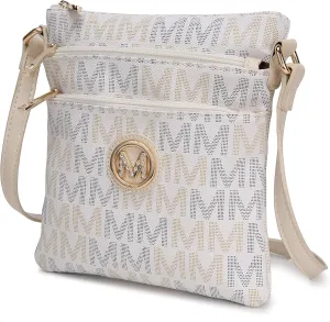 MKF Collection Crossbody Bag for Women, Vegan Leather Triple Zipper Handbag Crossover Bag Purse Shoulder Bag Strapby Mia K