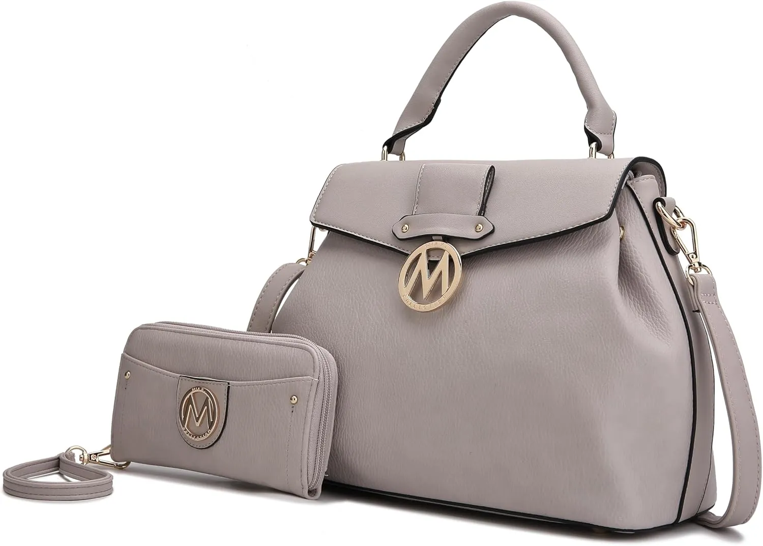 MKF Collection Satchel Bag for Women with Wristlet Wallet, Vegan Leather Top Handle Shoulder Bag Handbag Purse by Mia K