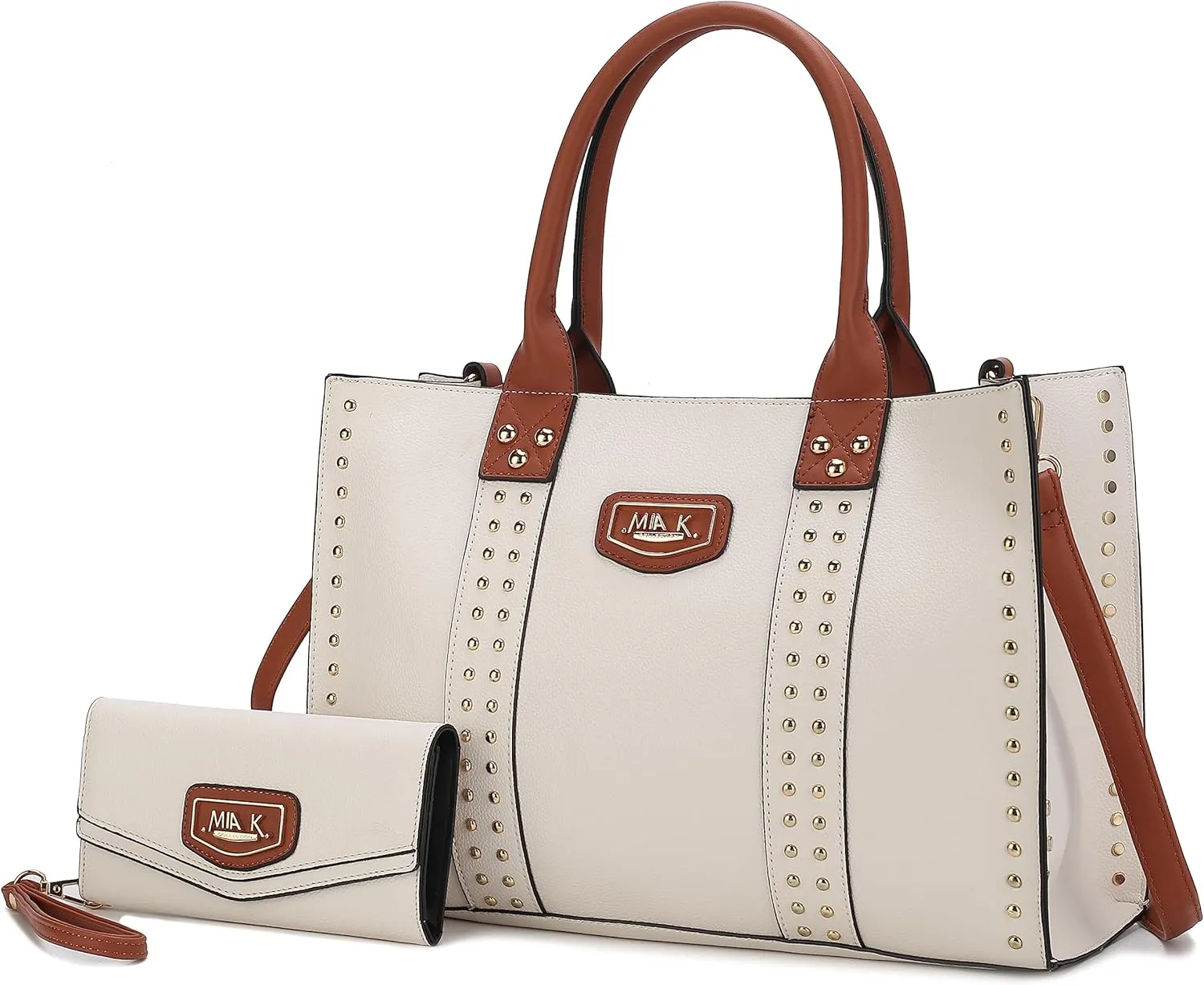 MKF Collection Tote Bag for Women, Vegan Leather Top-Handle Crossover Wristlet wallet & Satchel Handbag Purse by Mia k