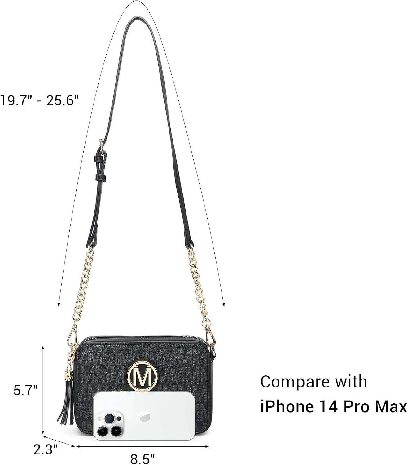 MKP Stylish Lightweight Fashion Crossbody Bag for Women Chic Signature Shoulder Messenger Bag with Tassel Zipper Pocket
