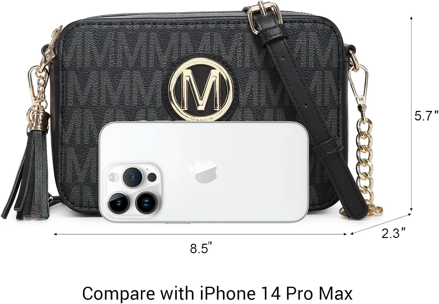 MKP Stylish Lightweight Fashion Crossbody Bag for Women Chic Signature Shoulder Messenger Bag with Tassel Zipper Pocket