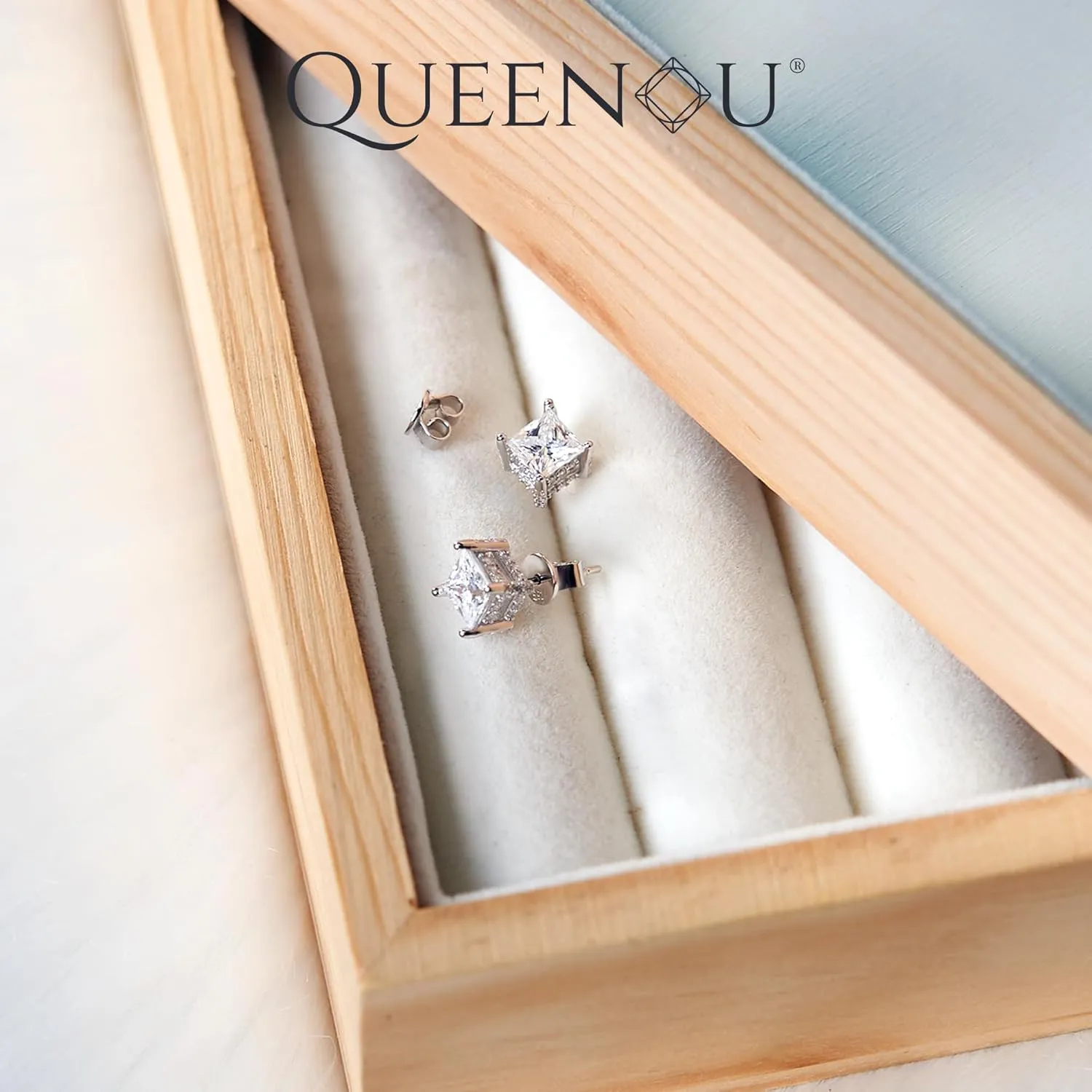 Moissanite Earrings Studs 1ct-3ct for Women/Men, 925 Sterling Silver with 18K White Gold Plated Hypoallergenic Flat Screw Back Birthday Gifts for Women Girlfriend Wife Engagement Jewelry