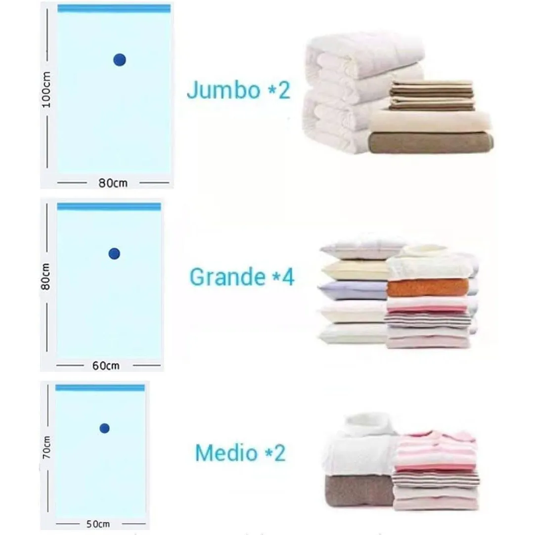 MOMENT 5 Pack Vacuum Storage Bags,Space Saver Bags With Suction Pump,Vacuum Sealer Bags for Store Clothing,Comforters,3 Size: [2Pcs 50 * 70cm][2Pcs 60 * 80cm][1Pcs 80 * 100cm]