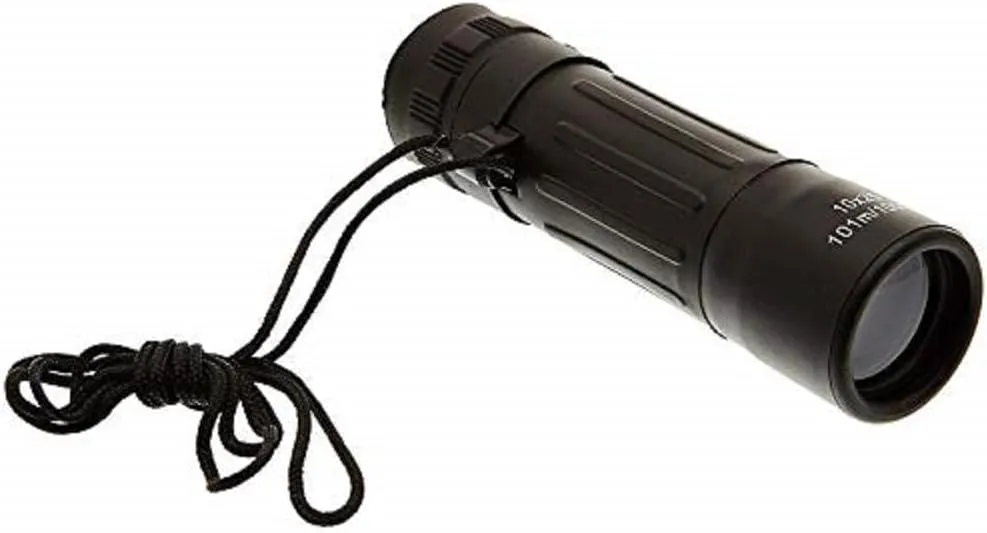 Monocular 10x25 Outdoor Camping Hiking Cadet Travel Hunting & Carry Pouch Black
