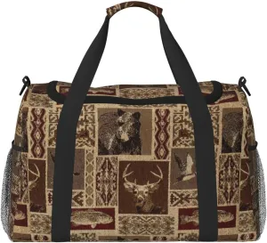 Moose Bear Deer Print Weekender Bag Large Capacity Hand Travel Bag Carry On Tote Airplane Travel Tote