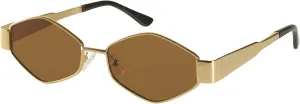 mosanana Trendy Hexagon Metal Sunglasses for Women Small Retro Style MS52475